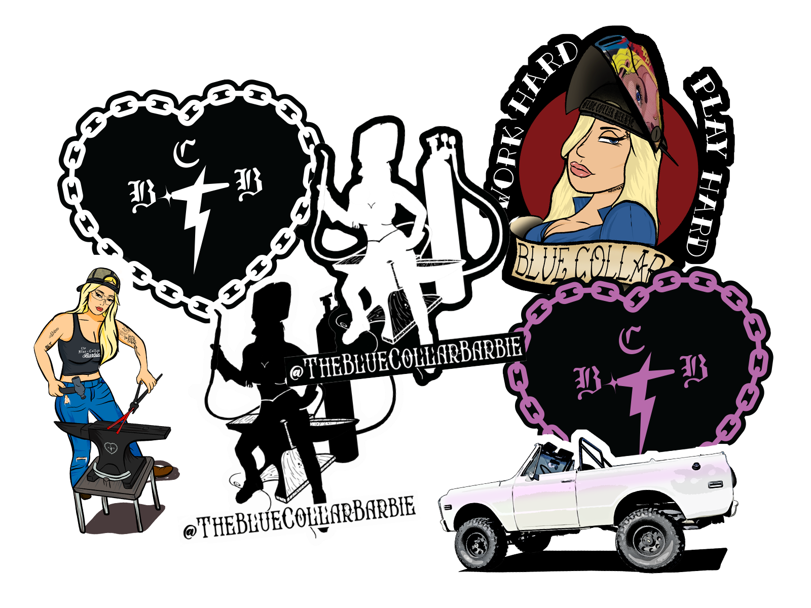 BCB Sticker Pack – The Blue Collar Barbie